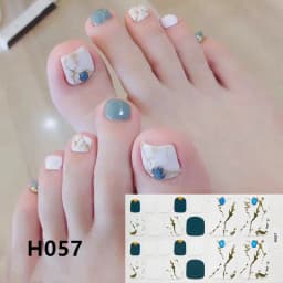 22Tips/Sheet Nail Sticker Adhesive Toenail Art Polish Tips French Glitter Sequins Nail Wraps Strips Easy Toenail Sticker