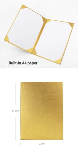 Gold/Silver Good Quality A4 Certificate Shell Wedding Ceremony