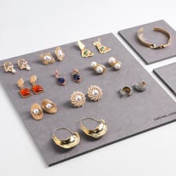 Customize Square Necklace Earring Holder Bracelet Stand Jewelry Display Tray Stamp Block Cosmetics Organizer Ring Doll Pad wood