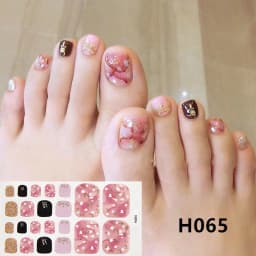 22Tips/Sheet Nail Sticker Adhesive Toenail Art Polish Tips French Glitter Sequins Nail Wraps Strips Easy Toenail Sticker