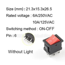 5Pcs KCD1 4Pin 6Pin 6A 250VAC 10A 125VAC 21X15mm Snap Rocker Switch ON OFF ON Interruptor Reed Interupteur Schakelaar