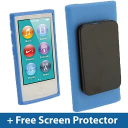 TPU Rubber Gel Soft Skin Case Cover with Belt Clip for iPod Nano 7 7G 7th + 2pcs Screen Protective Films For Nano 7