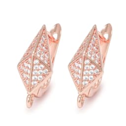 New DIY Earrings Clasps Hooks for Woman Handmade Jewelry Making Accessories Gold Color Brass Zircon Earrings Hook