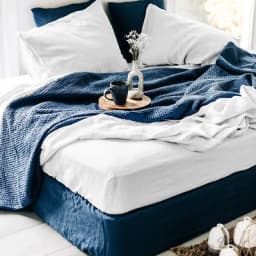 High-End Solid Color, 100% Linen Fitted Bed Sheet, Mattress Cover with Elastic Band, Bed Sheet, Supports Custom Size