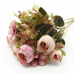 1 Bunch 5 Forks 12 Heads Artificial Flowers Cheap Vases Home Decoration Accessories Wedding Diy Bridal Clearance for Photo Props