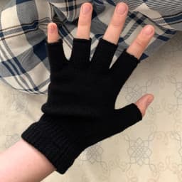 1Pair Unisex Black Half Finger Fingerless Gloves for Women and Men Wool Knit Wrist Cotton Gloves Winter Warm Work Gloves