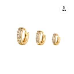 CRMYA Gold Silver Filled Several Sizes Hoop Earring CZ Zircon Heart Higgle Earrings For Women Jewelry Wholesale Aretes De Mujer