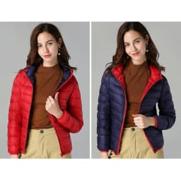 SEDUTMO Winter Double Sided Duck Down Coat Women Casual Short Hooded Puffer Jacket Autumn Thin Parkas ED1339