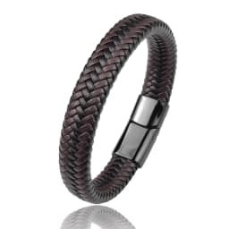 Classic 16 Strands Braided Genuine Leather Bracelet Men Jewelry Charms Design Stainless Steel Bracelets For Women Friend Gift