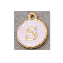 10pcs/26pcs Alphabet Letter Double Face Enamel Charms KC Gold color White Enamel  12*15mm pendants jewelry making Handmade craft