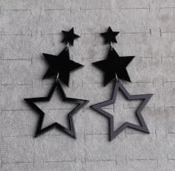 Punk Neon Color Star Acrylic Dangle Earrings For Women Hollow Geometric Pentagram Long Drop Earrings Fashion Jewelry Gifts