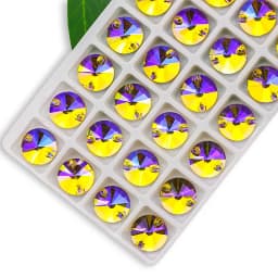 3200 Color AB Sew On Rivoli Rhinestone Round Beads Glass Crystal FlatBack Sewing Stone For Wedding Dress DIY Fix Cloth
