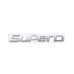 MetaL 3D Badge Logo Car Rear Trunk Body Sticker Letter Emblem For Skoda SUPERB 4X4 Accessories Glossy Black Matte black