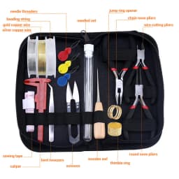 8PCS Stainless Jewelry Making Tools Set with Plier, Round Nose Plier, Scissor Tweezers Beading Tool Kit for Bracelet Necklace DI