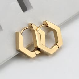 Fashion Personality Geometric Triangle Square Star Heart U Shape Hoop Earrings Men Women Stainless Steel Punk Piercing Jewelry