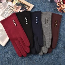 Women Autumn Winter Keep Warm Touch Screen Plus Velvet Inside Cycling Windproof Elasticity Gloves Female Simple Style Soft Thick