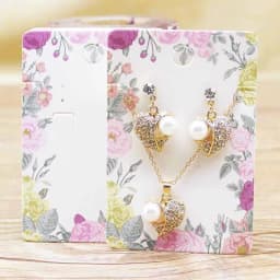 50pc Jewelry Set Package Card + 50 Oppbag 6*9cm Flower/ Marbling Necklace Earring Set Pendant Package Card