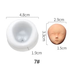 3D Baby Face Silicone Molds Q Version Clay Head Sculpey Doll Modification Accessories DIY Proportional Face Making Tools