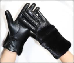 High-end Women's Colored Fox Fur Gloves Touch Screen Natural Leather Sheepskin Cycling Driving Winter Warm Plush Thick Mink Fur