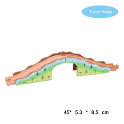 Wooden Train Track Bridge Beech Wooden Railway Set Accessories Fit for All Brands Wood Tracks Pieces Educational Toys For Kids