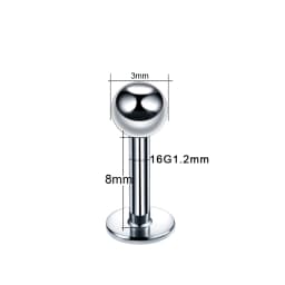 1PC Steel Gem Labret Piercings 16G Lip Ring Crystal Lip Helix Piercing Tragus Earring CZ Cartilage Stud Body Piercings Jewelry