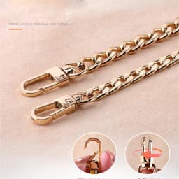 Long 120cm Metal Purse Chain Strap Handle Replacement Chain Handbag Shoulder Bag Chain Accessories Gold/Silver/Black