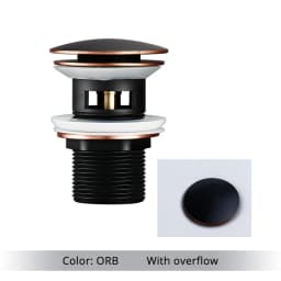 Smesiteli Bathroom Bath Pop Up Drain Stopper Rose Gold Polished Anti-Corrosion Durable With OverFlow Hole Basin Sewer Plug