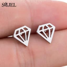 Multiple Black Stainless Steel Stud Earrings for Women Men Simple Volleyball Music Leaf Star Geometric Earings Jewelry Punk Gift