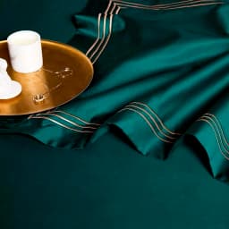 Embroidered Deep Green Blue Duvet Cover Premium Soft Egyptian Cotton Bedding set Double Queen King 4/6Pcs Bed Sheet Pillowcases