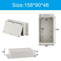 Wall Mounted Outdoor Gray Plastic Enclosures Custom IP65 ABS Waterproof Electrical Junction Box Eith Ear Electrical Project Box