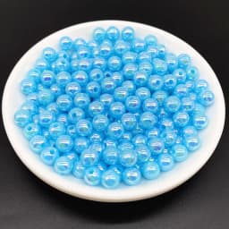 6 8 10mm AB Color Plating Acrylic Beads Loose Spacer Round Garment Jewelry Making DIY #RoLi