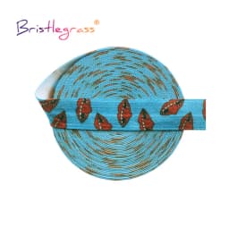 BRISTLEGRASS 2 5 10 Yard 5/8" 15mm Lace Crown Leopard Animal Print Fold Over Elastics FOE Spandex Band Tape Hair Tie Sewing Trim