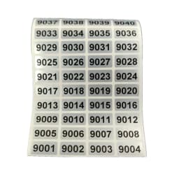 1000 Labels Consecutive Number Inventory Storage Sticker Waterproof 20mm x 10mm 001 to 10000 For Choice