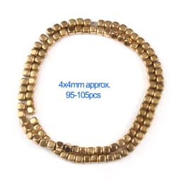 AAA+ Color Retention Gold Plated Natural Hematite Beads Round Cube Cylinder Loose Rondelle Beads For Jewelry Making DIY Bracelet