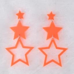 Punk Neon Color Star Acrylic Dangle Earrings For Women Hollow Geometric Pentagram Long Drop Earrings Fashion Jewelry Gifts