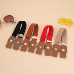 Kids Heart Buckle-Free Elastic Belt Adjustable Stretch Canvas Belt Boys Girls Casual Jeans Pants Dresses Children Belts