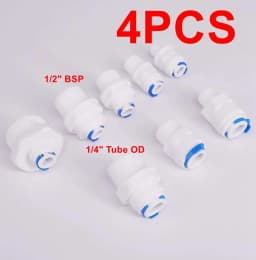 Fit Tube OD 1/4" 3/8" -1/8" 1/4" 3/8" 1/2" 3/4" BSP Male RO Water Connector Fitting Aquarium Reverse Osmosis Drinking Dispenser