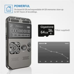 Digital Voice Recorder Voice Activated Mp3 player 32GB Music Player Card One-button Record Noise Reduction Dictaphone V35
