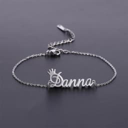 Sipuris Custom Name Bracelets With Crown For Women Stainless Steel Customized Personalized Unique Bracelet Jewelry Gifts