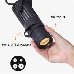 Theater Stage Zoom Spotlights, LED Focus Logo Projector Track Lights,Industrial Gobo Lights for Company Restaurant Store Wedding