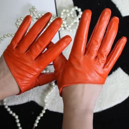 Sunscreen Gloves Women's Single Genuine Leather Half-palm Gloves Real Sheepskin Stage Show Driving gloves No Lining