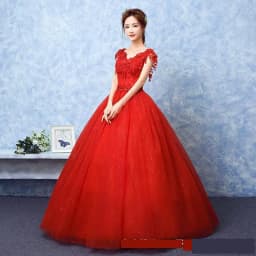 2026 Wedding Dress The Red V-neck Ball Gown Vintage Wedding Dresses Lace Embroidery Vestido De Noiva Customized