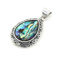 2024 New Natural Stone Abalone Shell Charms Drop Shape Lapis Lazuli Ethnic Pendant for Women Jewelry Making DIY Necklace Gift