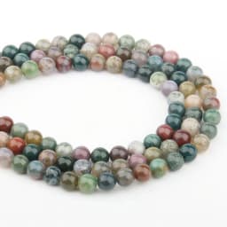 Natural Stone Beads Indian Agat Amazonite Unakite Stone 4/6/8/10/12mm Loose Beads for Jewelry Making Necklace DIY Bracelet