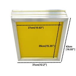 1Pc Stable Silk Screen Printing Aluminum Frame 27x39cm With 120T 300 TPI Mesh Yellow for Making Stencil