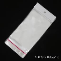 100pcs Transparent Self Adhesive Plastic Storage Bag OPP Poly Pack Bag With Hang Hole Retail Packaging Pouches Beads Jewelry Bag