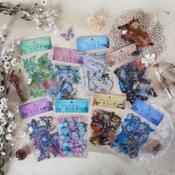 40pcs Butterfly Stickers Pack for Diary Travel Scrapbooking Planner Albums - DIY Sealing Label Decal Sticky Notes Decoration