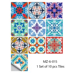 10/15/20cm Mandala Style Matte Surface Tile Sticker Peel & Stick Decoration Film For Tiles /Ground in Kitchen Wardrobe Wallpaper