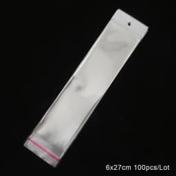 100pcs Transparent Self Adhesive Plastic Storage Bag OPP Poly Pack Bag With Hang Hole Retail Packaging Pouches Beads Jewelry Bag