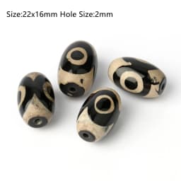 1/2pcs Prayer Mala Tibetan Mystical Dzi 3 Green Eyes Oval Agates Beads For Jewelry Making DIY Bracelet Necklace Charms Findings